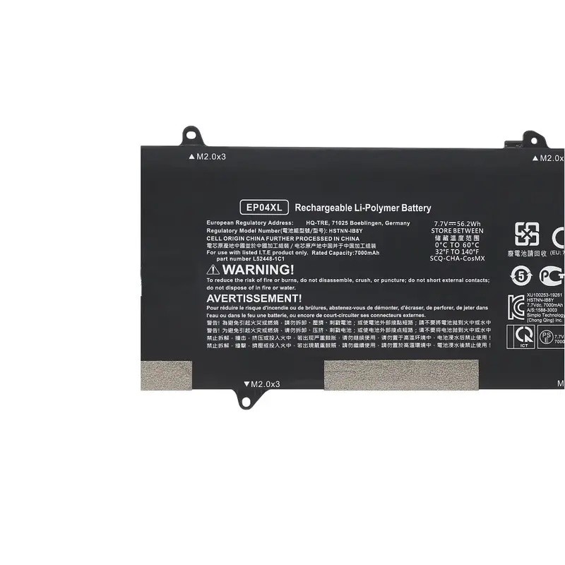 ใหม่ 7.7V 56.2WH EP04XL แบตเตอรี่แล็ปท็อปสําหรับ HP Elite Dragonfly G1 G2 HSN-I32C HSTNN-DB9J HSTNN-