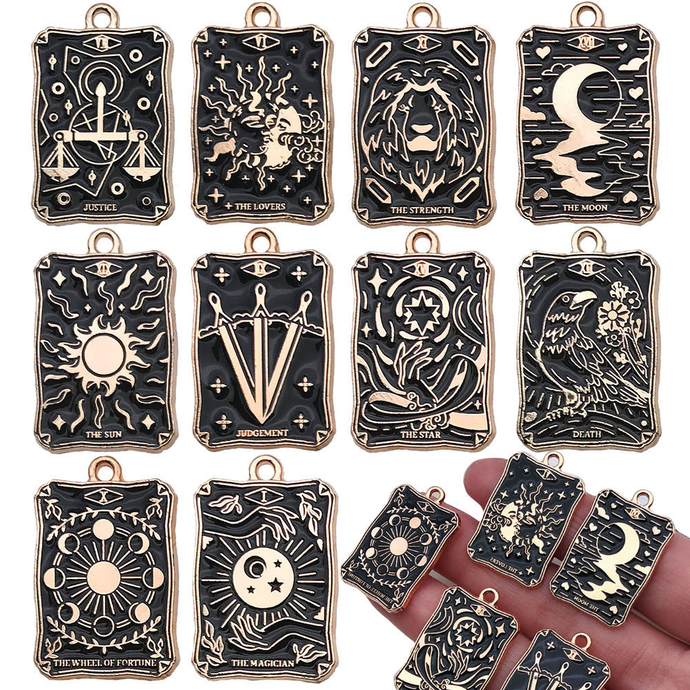 Retro Dark Tarot DIY เครื่องประดับอุปกรณ์เสริมจี้จี้สร้อยคอต่างหูพวงกุญแจ 33UQ