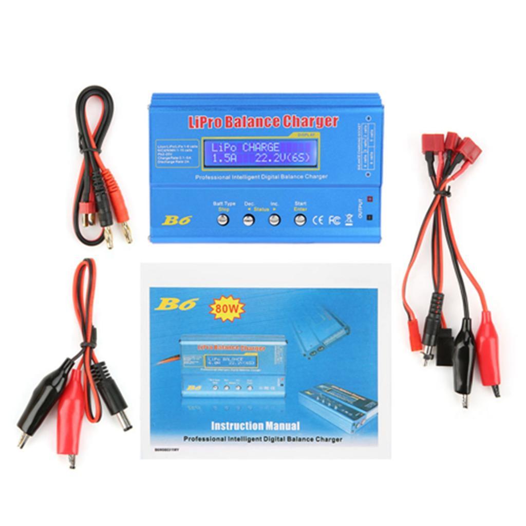 RC Balance Charger B6 80W Digital LCD Discharger สําหรับ LLiPo NiMH แบตเตอรี่ Parallel ชาร์จ Li Po/L