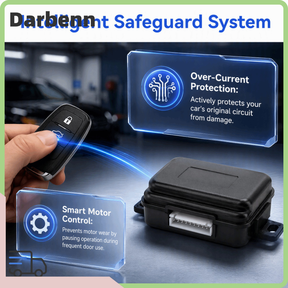 DARBEMY กระจกมองข้าง Auto Fold Kit, ABS Universal Mirror Folding Module, Precise Fit Black Auto Fold