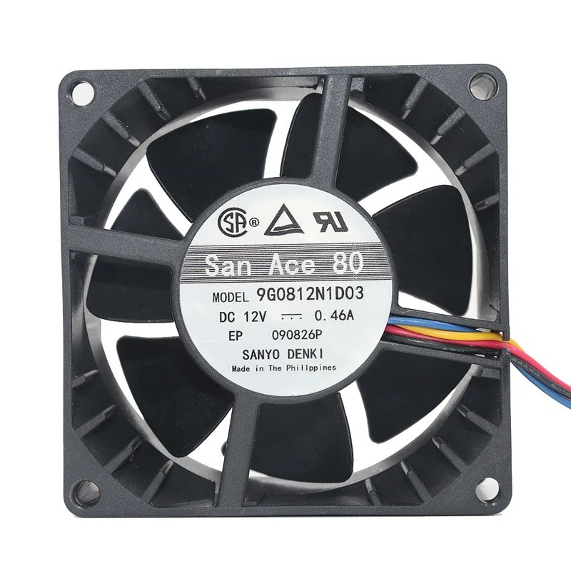 ใหม่ Sanyo 8038 12V 0.46A 9G0812N1D03 Dual Ball Bearing Server Fan