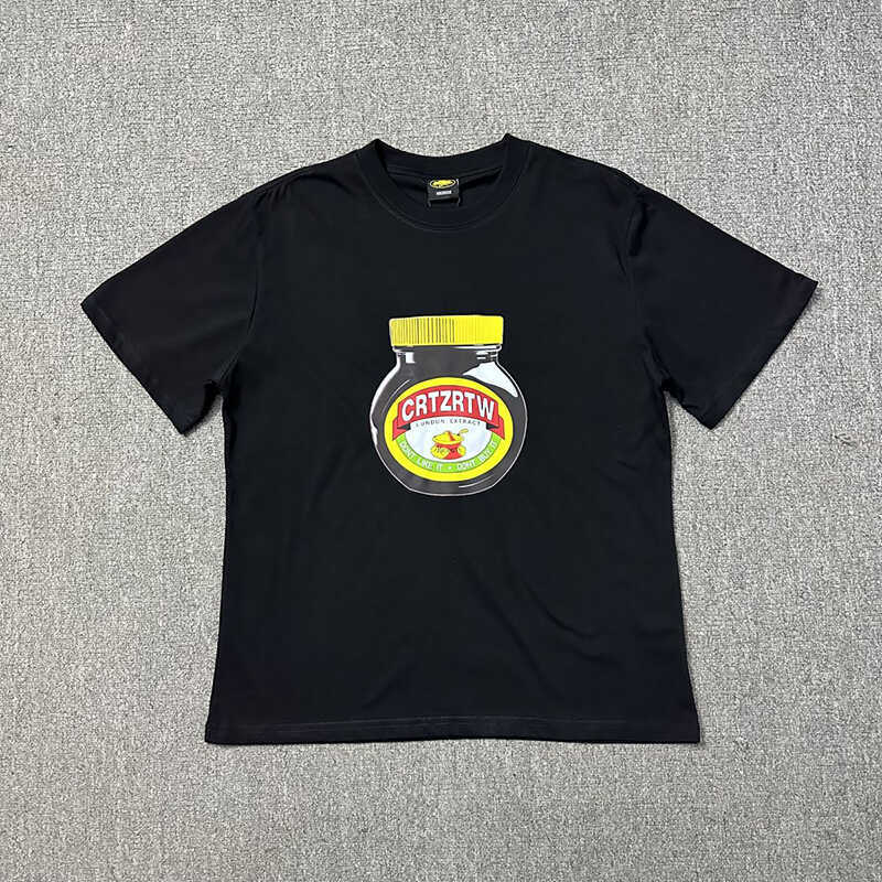 VLONE FOG Cortiez VLONE FOG Cortiez VLONE FOG Cortiez สนุกขวดแก้วพิมพ์เสื้อยืดแขนสั้นผู้ชายฤดูร้อน