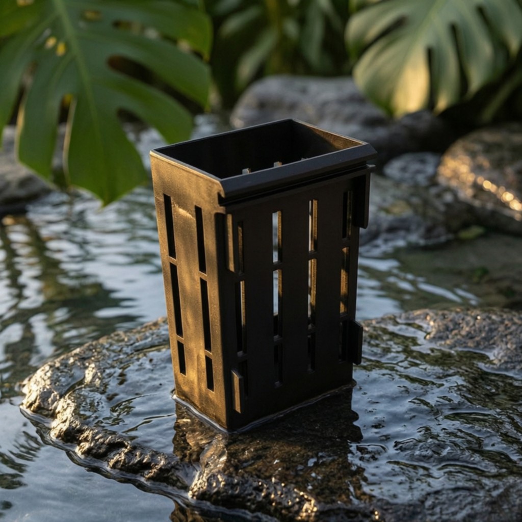Aquatic Aquarium Plant Holder น้ําหนักเบา Slotted Water Plant Pot Secure Mount