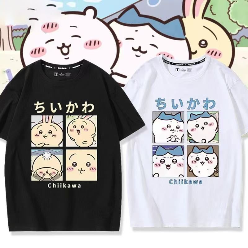 Chikawa chikawa การ์ตูน Usaki Anime Merchanted เสื้อยืดแขนสั้นผู้ชายผู้หญิงเสื้อผ้าสองมิติ