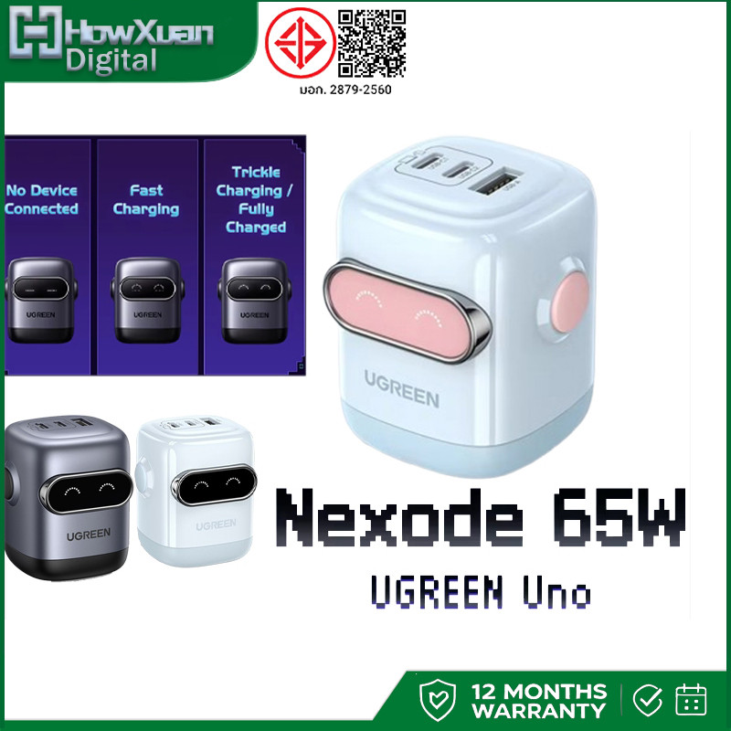 UGREEN Uno 65W GaN Charger Robot USB C Charger QC4.0 3.0 PPS PD3.0 Fast Charger