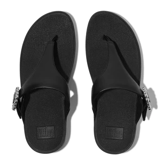 FITFLOP LULU CRYSTAL-BUCKLE TOE-POST รองเท้าแตะแบบหูหนีบผู้หญิง รุ่น E1D-090 สี BLACK