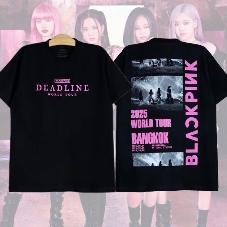 Lingเสื้อวง แบล็คพิงก์ "DEADLINE WORLD TOUR " เสื้อBlack Pink
