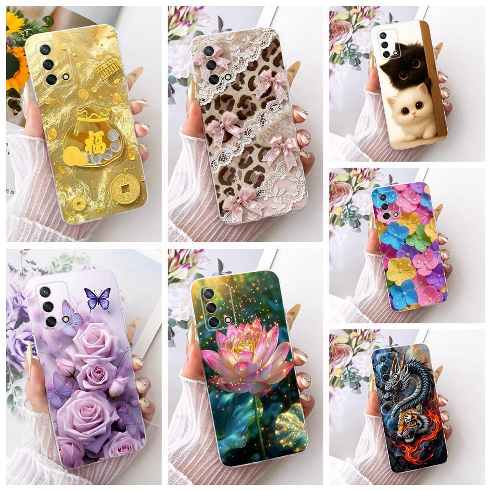 Clear สําหรับ Oppo A95 4G กรณีความงามการ์ตูนแฟชั่นผีเสื้อตลกทาสีปลอก CHP2365 CPH2365