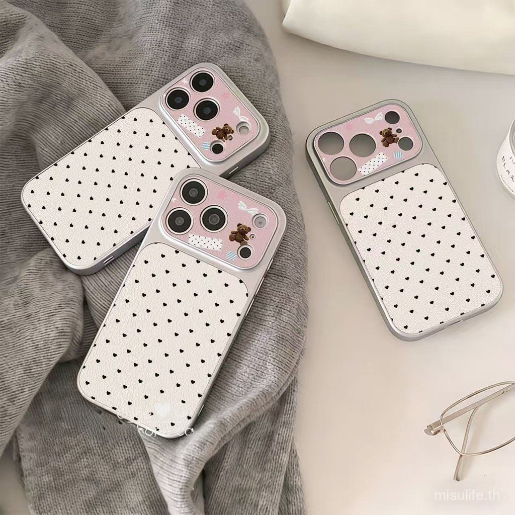 Window Bear Heart Polka Dot เคสโทรศัพท์, หนัง Faux ขนาดใหญ่ดูหน้าต่างสําหรับ Honor 600PRO X9D X9A กันกระแทกน่ารักเกราะป้องกันสําหรับผู้หญิง