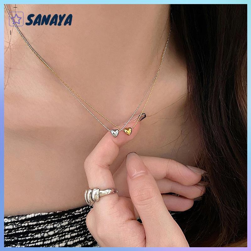 Dwi สร้อยคอไหปลาร้าแบบมินิมอลสำหรับผู้หญิงสร้อยคอรูปหัวใจเล็กๆเครื่องประดับแฟชั่นอันโอชะ