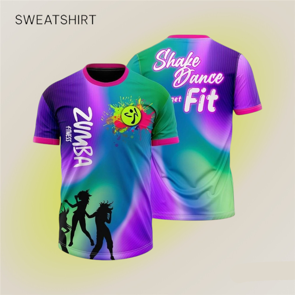 เสื้อระเหิด2025 Love Zumba Zumbawear ชุดเสื้อยืดระบายอากาศ ZUMBA Dance
