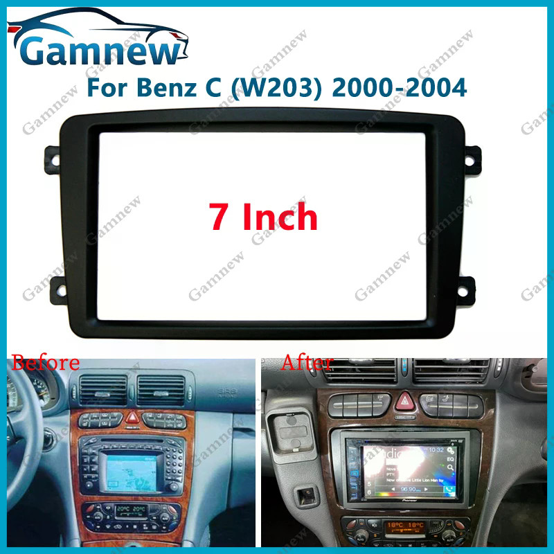 7 นิ้ว 2DIN รถ Fascia วิทยุสําหรับ BENZ W203 W209 W463 Viano Vito W639 กรอบชุดติดตั้ง Facia Face แผ่