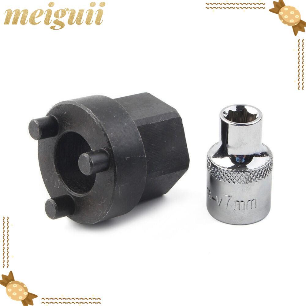 MEIGUII A/C คอมเพรสเซอร์คลัทช์ Hub Remover เครื่องมือ, Black & Sliver 7 มม. 6 จุดซ็อกเก็ต Clutchless