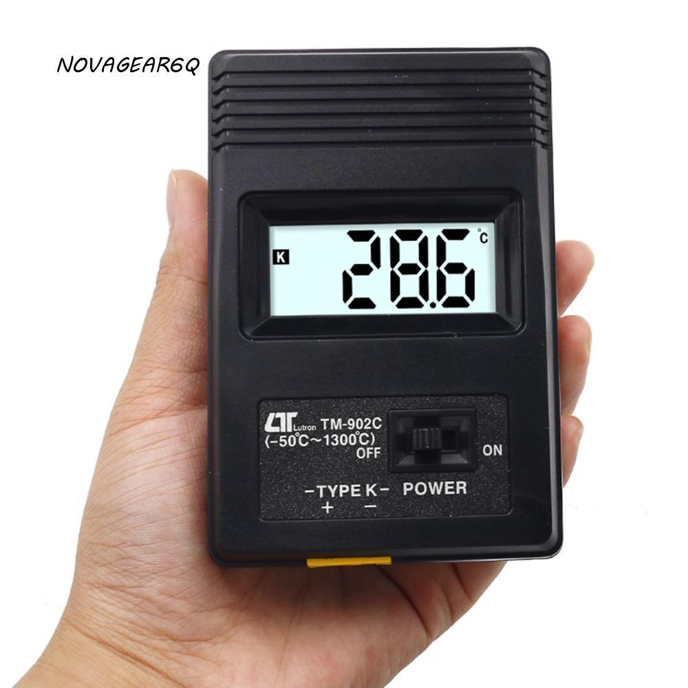 NOVAGEAR6Q เครื่องวัดอุณหภูมิสีดํา -50C ถึง 1300C เครื่องตรวจจับโพรบเทอร์โมคัปเปิลอุตสาหกรรม