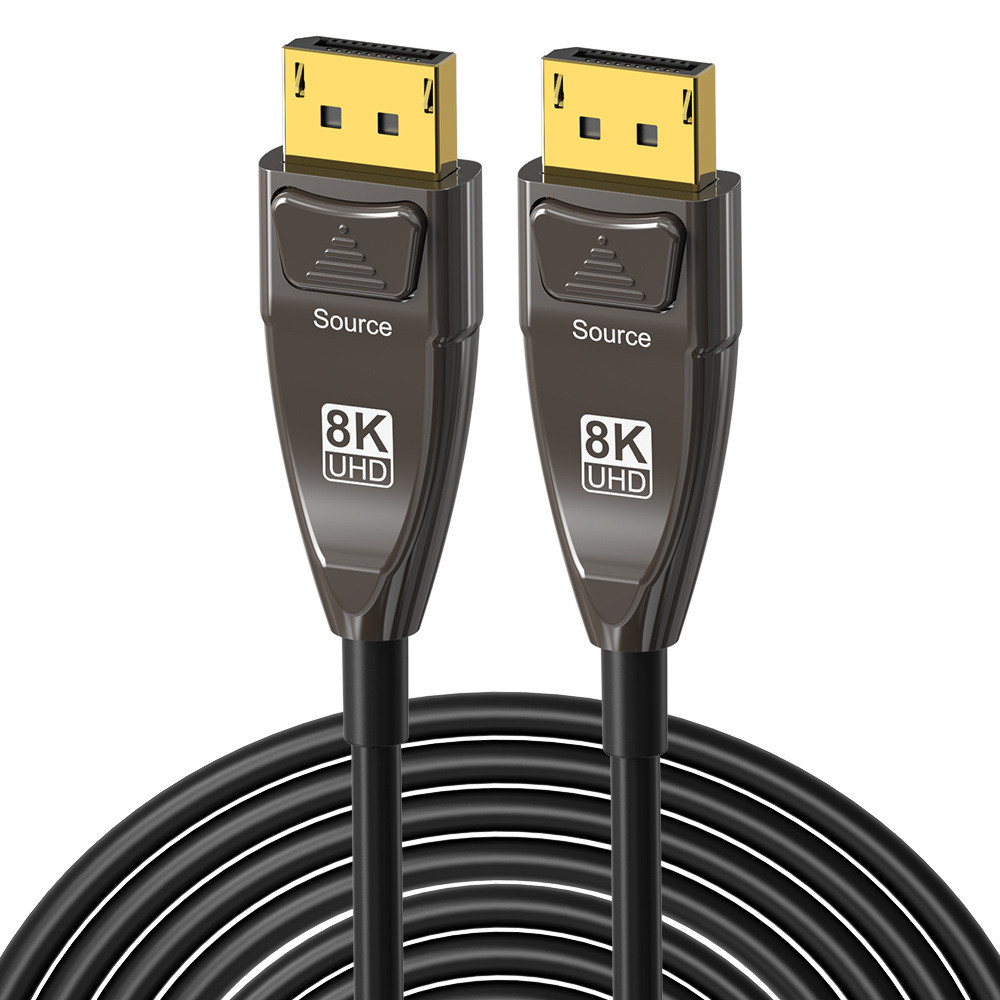 สายเคเบิลออปติคอลที่ใช้งาน DP 1.4, 8K@60Hz, 4K@144Hz, 2K@240Hz, HBR3 32.4Gbps, HDCP 2.2, HDR10, 20m/