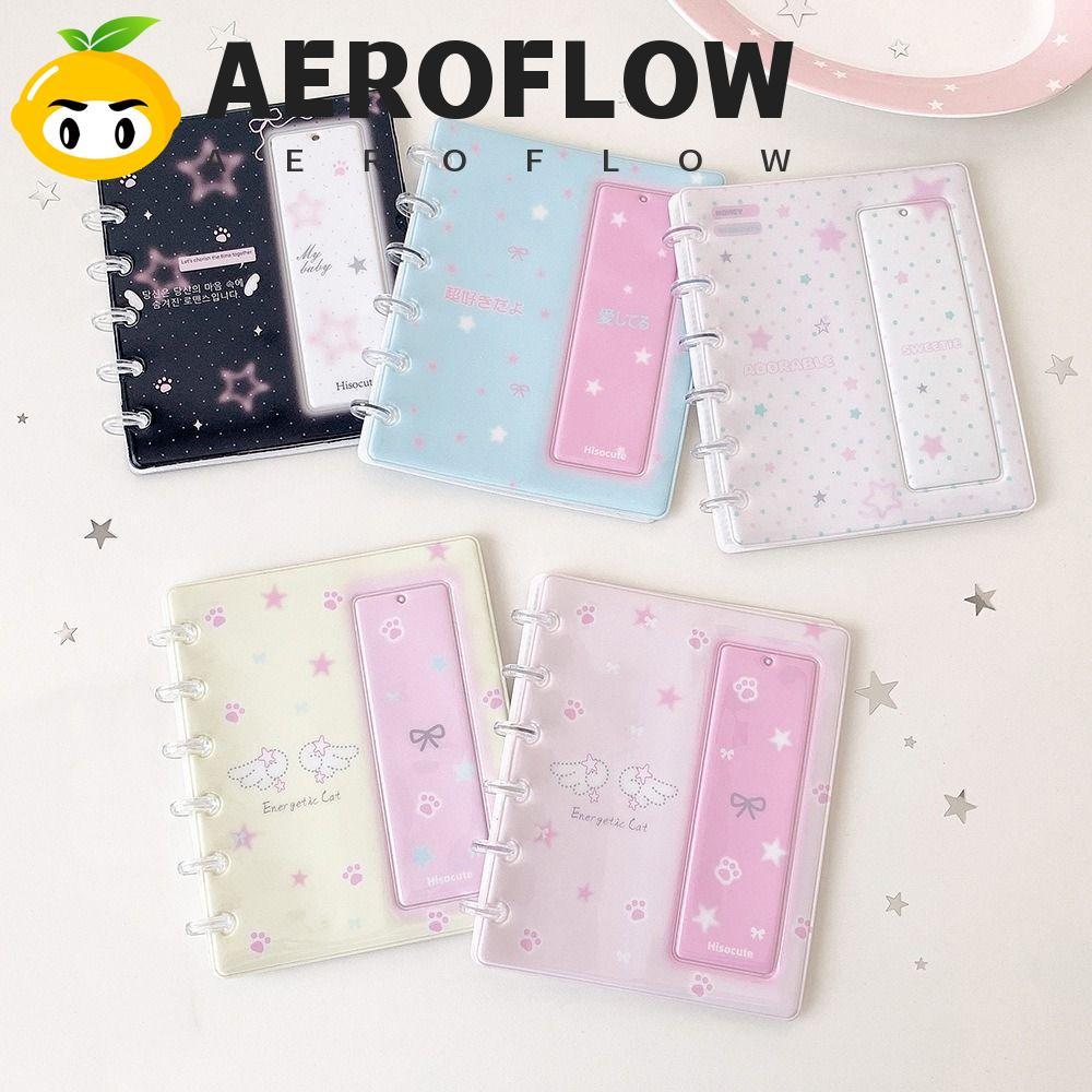 AEROFLOW Photo Card Holder, Refillable PVC Photo Card Binder, ของขวัญ 4-Grid INS Loose-leaf Photo St