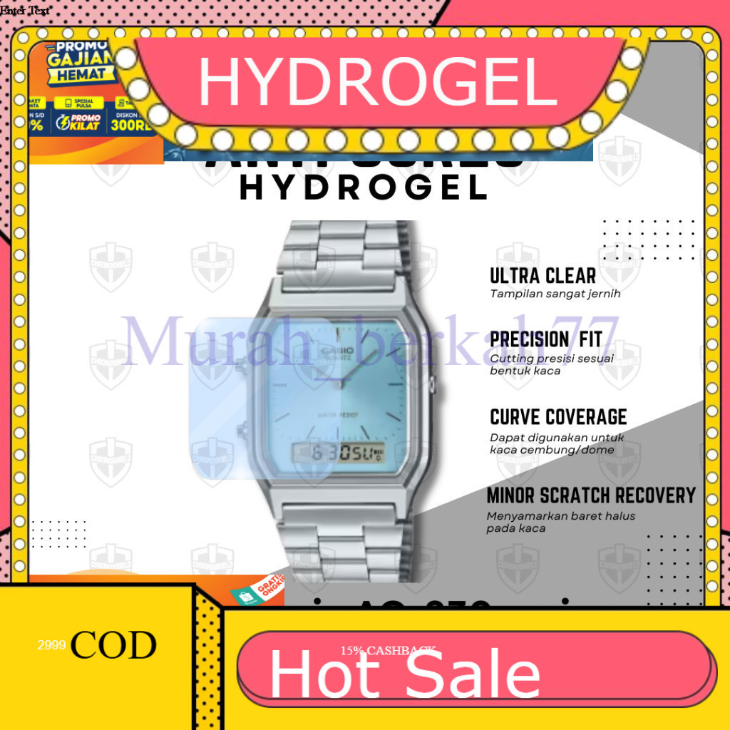 HYDROGEL ไฮโดรเจลป้องกันรอยขีดข่วนสําหรับ Casio AQ230 AQ 230 AQ-230
