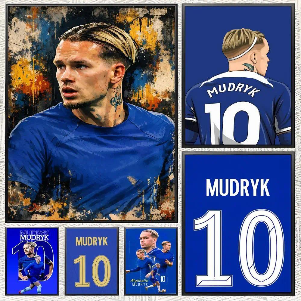 Footballer M-Mykhailo Mudryk-k โปสเตอร์ผ้าใบพิมพ์ HD Wall Art เหมาะสําหรับของขวัญตกแต่งบ้าน