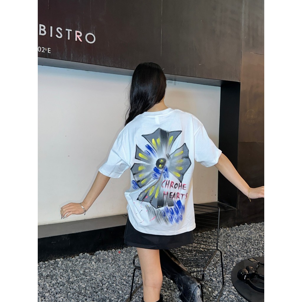Chrome Hearts Chrome Hearts สวมใส่ทุกวันเสื้อยืดแขนสั้นผู้ชายผู้หญิง Simple Basic Counter Synchroniz