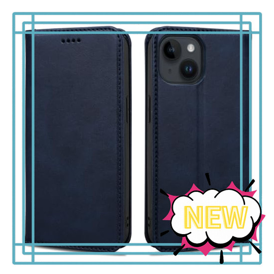 Rssviss iPhone 16 Case, Wallet-Style, iPhone 16 Wallet-Style Case with Magnet, 6.1-inch W1, Dark Blu