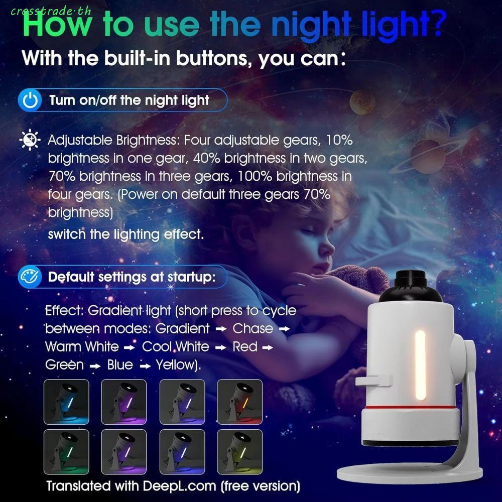 CROSSTRADE Galaxy Projector, Ultra HD Galaxy Projector Star Projector, ฟังก์ชั่นจับเวลา Starry Sky 3