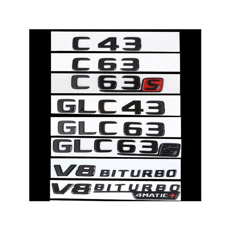 Premium-Flat Bright สีดํารถสติกเกอร์ C63S C43 C63 GLC43 4MATIC BITURBO GLC63 GLC63S V8BIRTBO สําหรับ