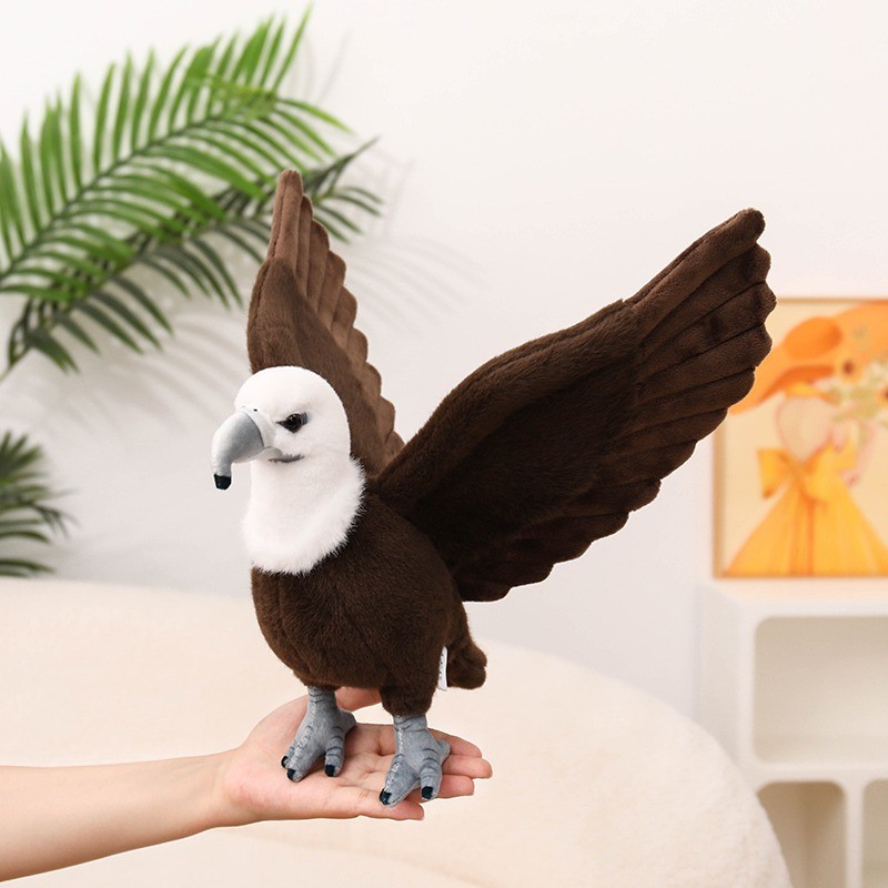 Vulture ตุ๊กตาตุ๊กตา FlyingVulture ยืน Vulture หัวสีขาว Dark Brown Body Wildlife ของขวัญ