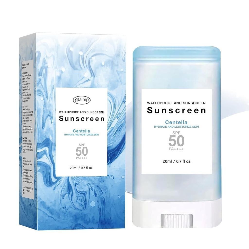 กันแดดสติ๊กใบบัวบก SPF50+PA++++ ปกป้องผิวจากรังสี UVA/UVB แบบวงกว้าง เนื้อบางเบา กันน้ํา ช่วยเติมควา