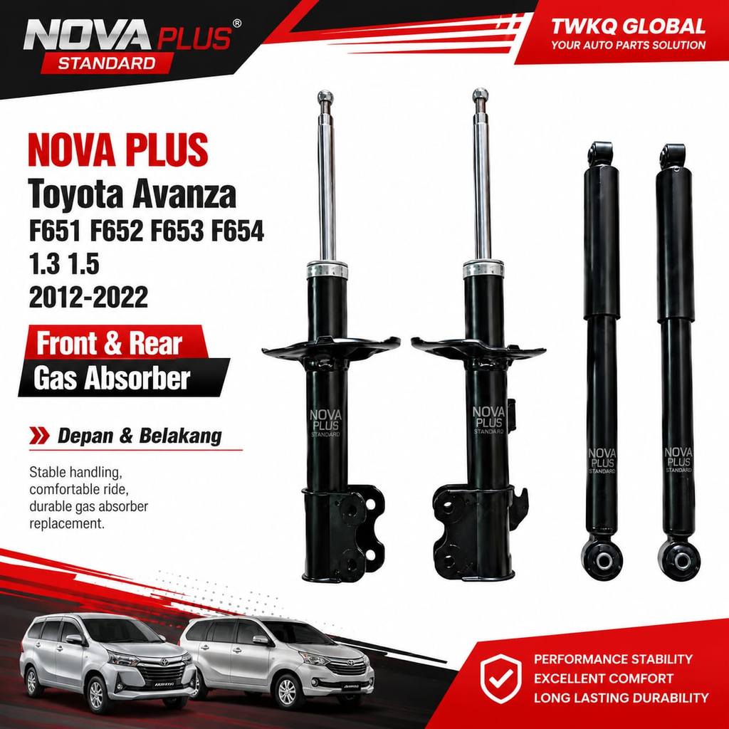 Toyota Avanza F651 F652 F653 F654 NOVA PLUS โช้คอัพหน้า 2PCS ด้านหลัง 2PCS 1.3 1.5 2012-2022