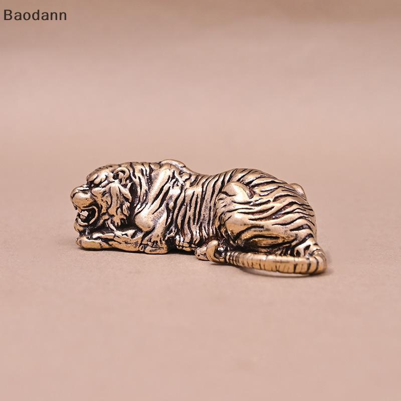 [Baodann] ทองเหลือง Zodiac Tiger โต๊ะทํางานเครื่องประดับรูปปั้นเฟอร์นิเจอร์ชาสัตว์เลี้ยงตกแต่ง Retro