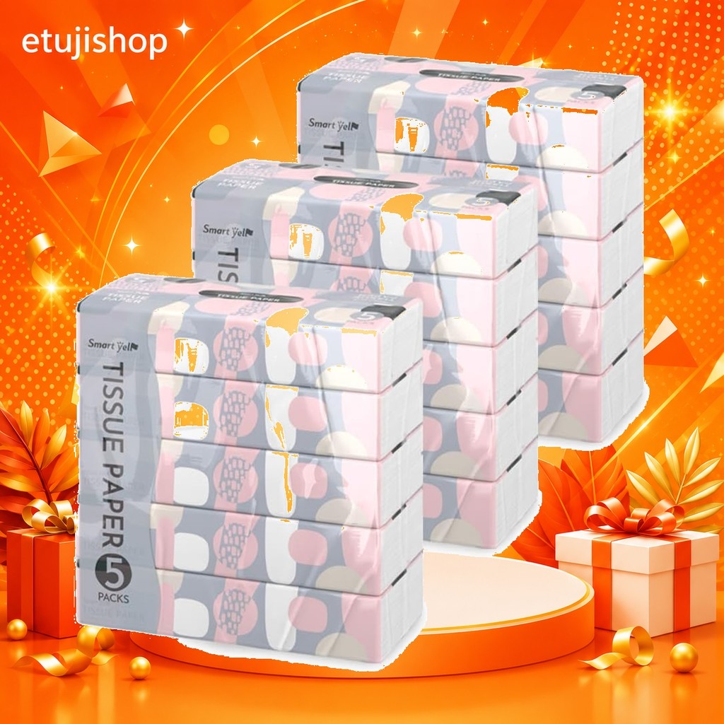 [Direct From Japan etujishop ]Set of 3 Iris Plaza Pulp Tissue Paper 5 Pack Tissue 300 Sheets x 5 Bag