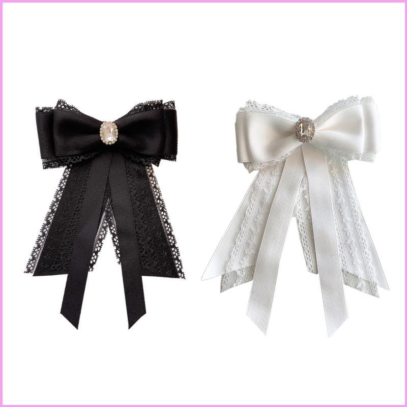 INF สีดํา Jk Tie Bows Tie เสื้อ Pin Ribbon Ties เนคไท College Uniform เสื้อเสื้อ Tie เสื้อ Pin