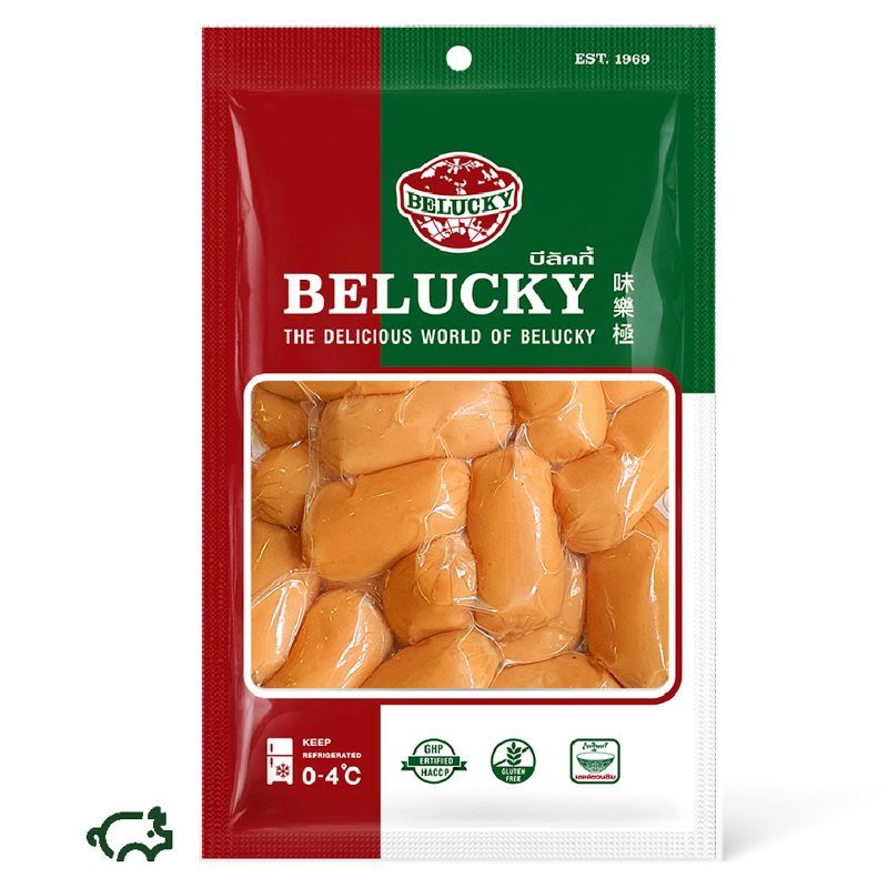 บีลัคกี้คอกเทลซอสเซจ 400กรัม Belucky Cocktail Sausage 400g. [หมายเลขบาร์โค้ด 8850342081012]