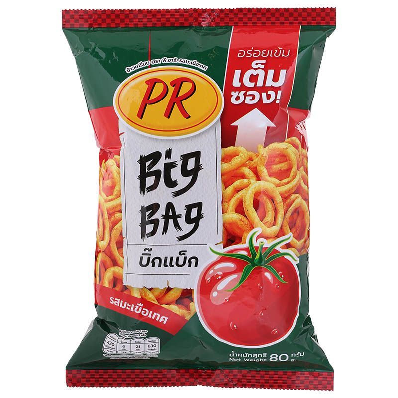 พีอาร์ข้าวเกรียบรสมะเขือเทศ 80กรัม PR Crispy Snack Tomato 80g. [หมายเลขบาร์โค้ด 8855120002647]