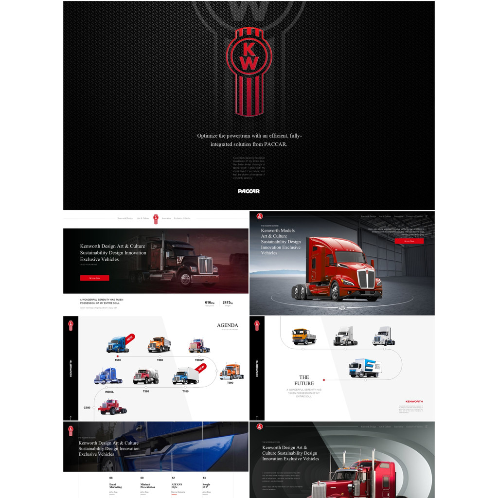 รถบรรทุก Kenworth PPT Template รถบรรทุกเคนเวิร์ธ 100 หน้า รถบรรทุกเคนเวิร์ธ ผลงานกลุ่ม สรุป ppt Temp