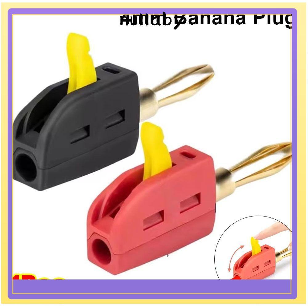 NULLABY 1 ชิ้น Banana Plug, Solderless High Current 32A Quick Connect Banana Jack, ทนทาน 4 มม. ขั้วต
