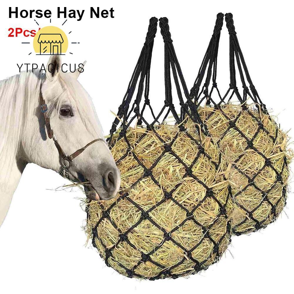 YURUYI 2 ชิ้น/เซ็ต Hay, 40 นิ้วแขวนม้า Hay กระเป๋า, ช้าให้อาหารขนาดใหญ่ความจุ Hay Feeder กระเป๋าสําห