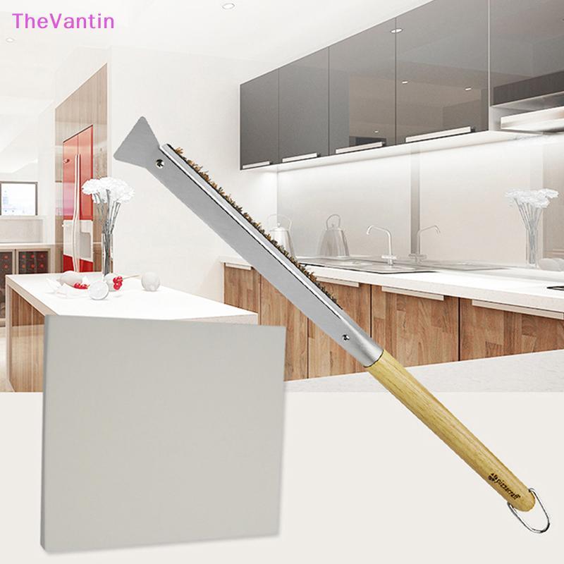TheVantin พิซซ่าเตาอบแปรงไม้ Handle Grill Scraper แปรงทําความสะอาดในครัวเรือนเครื่องมือพิซซ่าสําหรับ