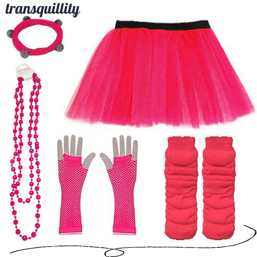 TRANSQUILLITY Neon 80s Prom party ต่างหู Tutu กระโปรง Hen Party
