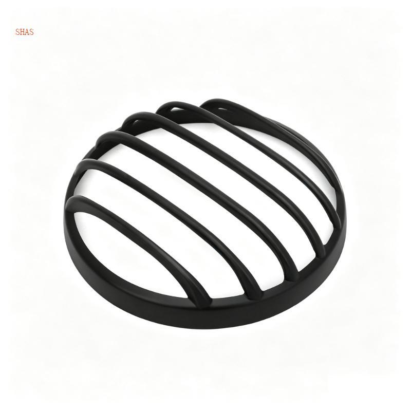 Shas Custom ด้านหน้าสไตล์รถจักรยานยนต์ไฟหน้า Grille สําหรับรอบแสงครอบคลุมสีดํา Guard สําหรับ 500 110