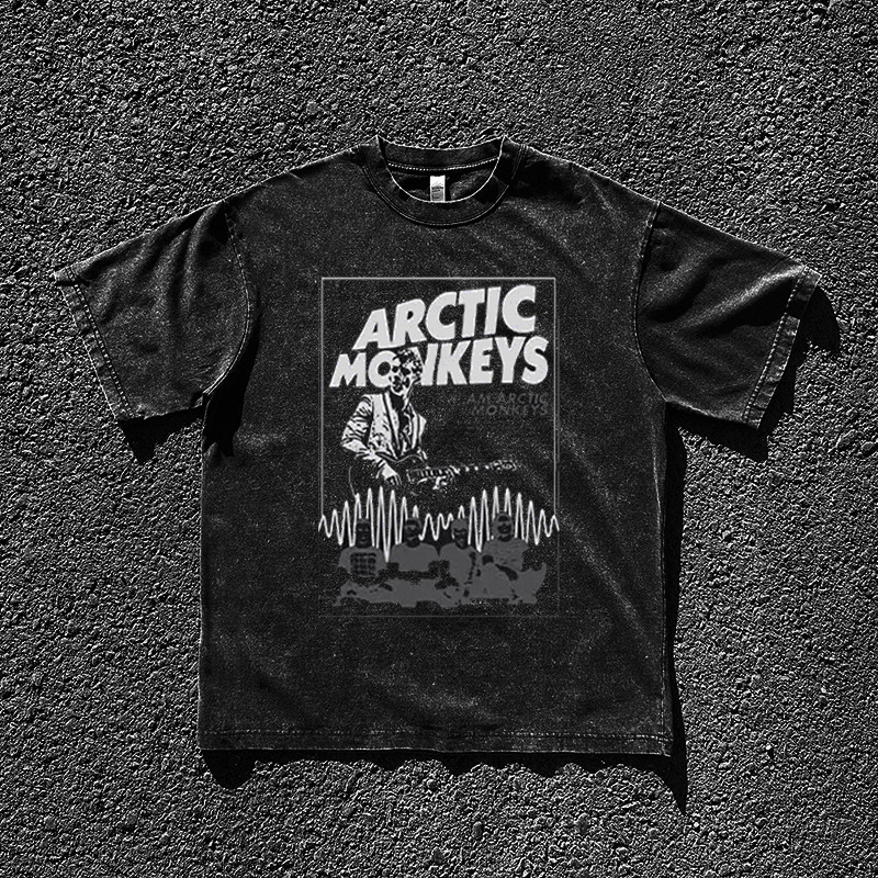 Arctic Monkeys Arctic Monkeys Band แขนสั้นผู้ชายผู้หญิงฤดูร้อน British Retro Alternative Rock เสื้อย