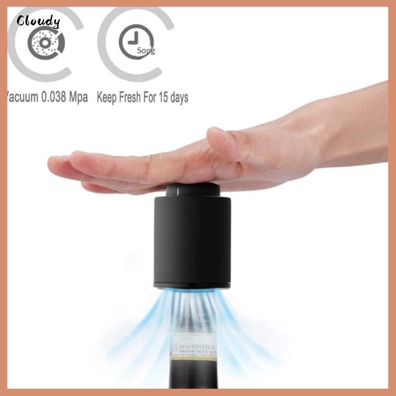 [Cloudy] จุกปิดขวดสูญญากาศ Push Style Great for Leftover Airtight Sealed Saver for Home Bar Kitchen 