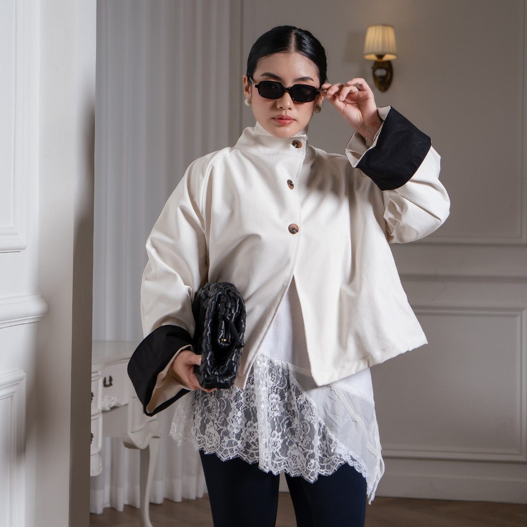 ไอโจ | Chiyoko Jacket - เสื้อแจ็คเก็ตแขนยาวผู้หญิง Odeza เสื้อคอเต่าสไตล์เกาหลี