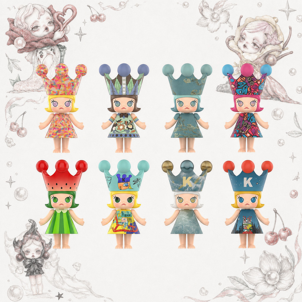 POPMART MEGA ROYAL MOLLY 100% Anniversary Series 1 Mystery Box ของขวัญของเล่นอินเทรนด์