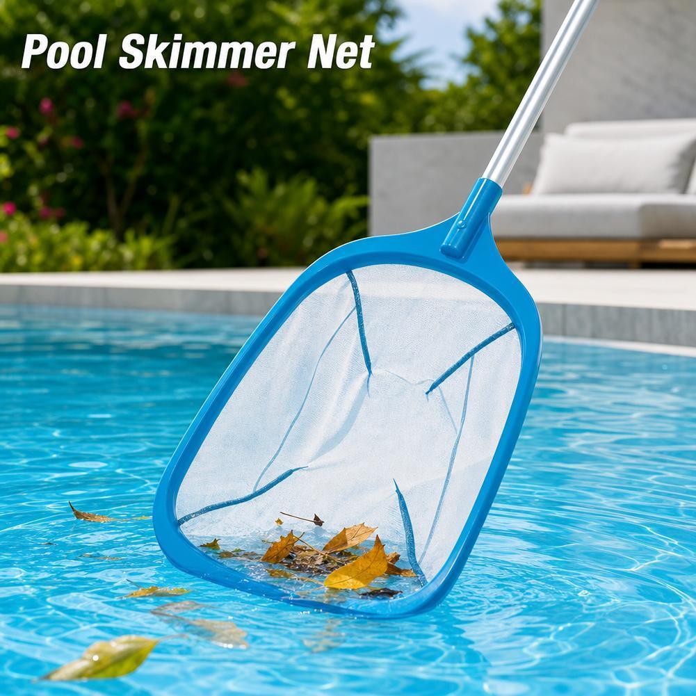 ชุดทําความสะอาดสระว่ายน้ํา Deep Leaf Skimmer Net Heavy Duty Pool Net พร้อมเสาสําหรับทําความสะอาดน้ํา