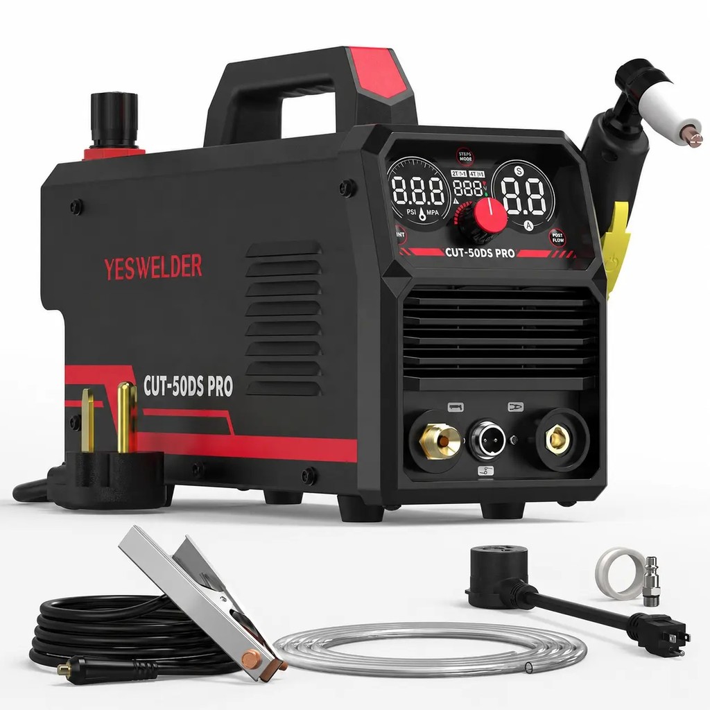 YESWELDER CUT-50DS-PRO 50Amp 110/220V จอแสดงผลดิจิตอลเครื่องตัดพลาสม่าครบชุดปรับเอาต์พุต, ฟังก์ชั่น 