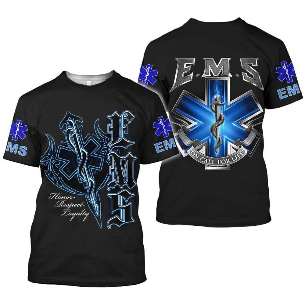 ใหม่ 3D พิมพ์ EMS EMT Tee เสื้อแฟชั่น Mens รอบคอ Casual Unisex Hip Hop ฤดูร้อนเสื้อยืด Tops 2026 ใหม