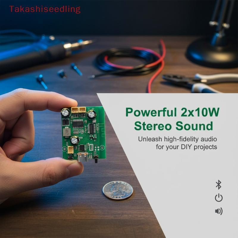 (Takashiseedling) 2*10W Dual Channel Stereo TWS Amplifier Board DC 5V/3.7Vpact ขนาดสําหรับการปรับเปลี่ยนระบบเสียงขนาดเล็ก
