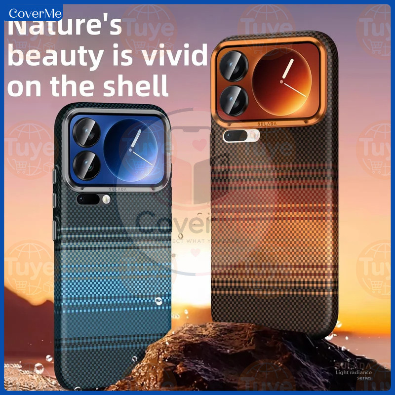 CoverMe พื้นผิวคาร์บอนไฟเบอร์สําหรับXiaomi 17 กรณีSULADA Ultra-Thinป้องกันเคสแข็งพร้อมเคสแม่เหล็กสําหรับXiaomi 17 Pro Max 17 Pro