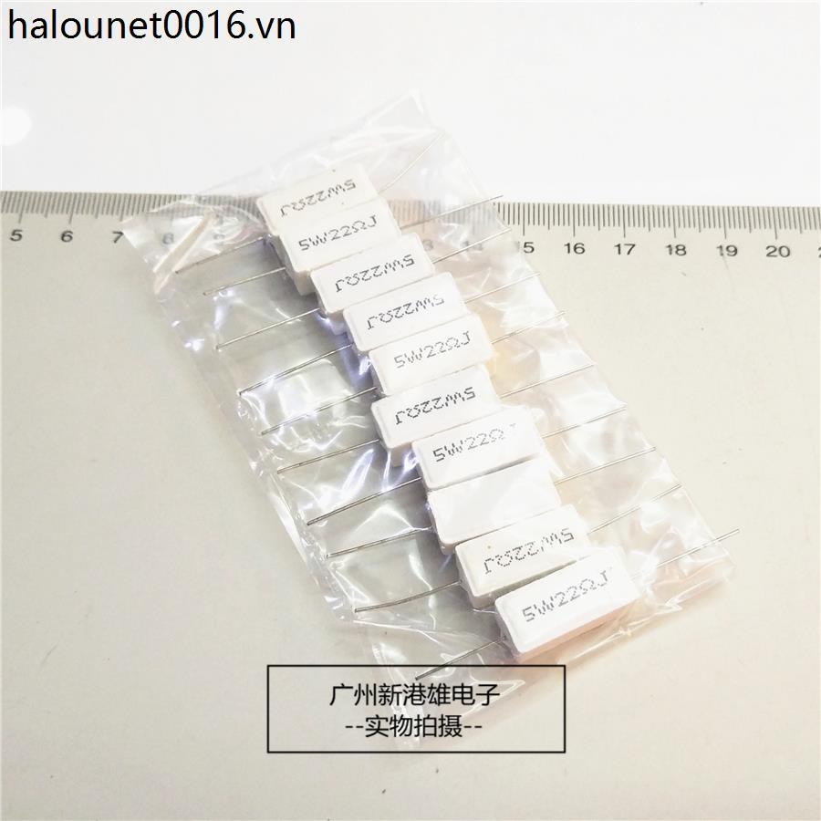 ((500 ชิ้น/กล่อง) ตัวต้านทานซีเมนต์แนวนอน 5W 0.1 R 2 O 6.2 O 8.2 O 12 O 220 O 1K